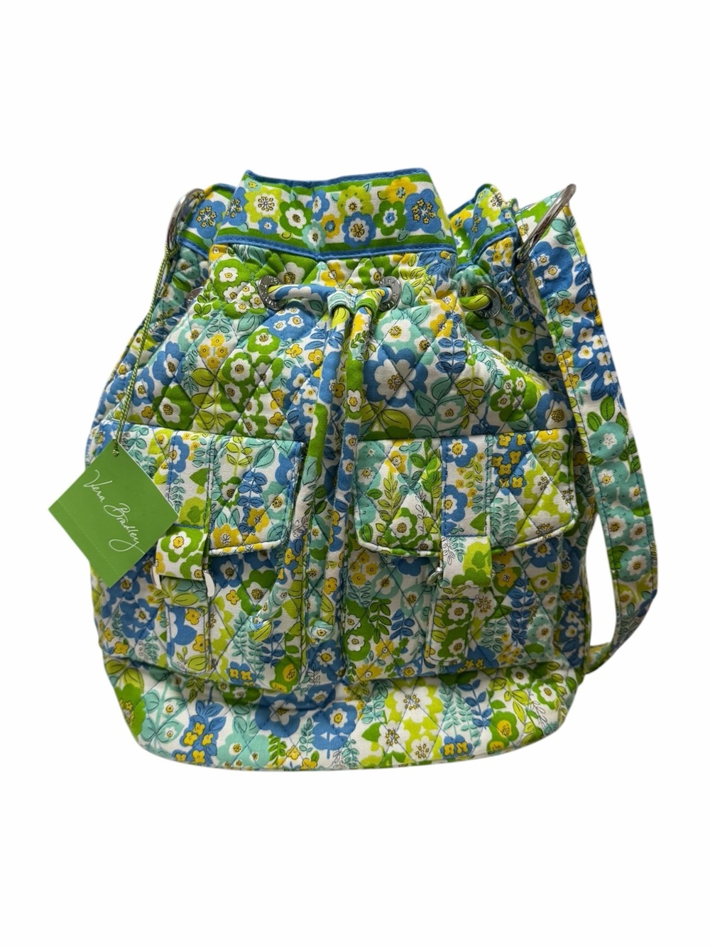 Vera Bradley Lime/Blue Cotton Blend Handbag